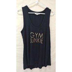 Z By Zohba Womens Athletic Top XL Black Gym Junkie Sleeveless Tank